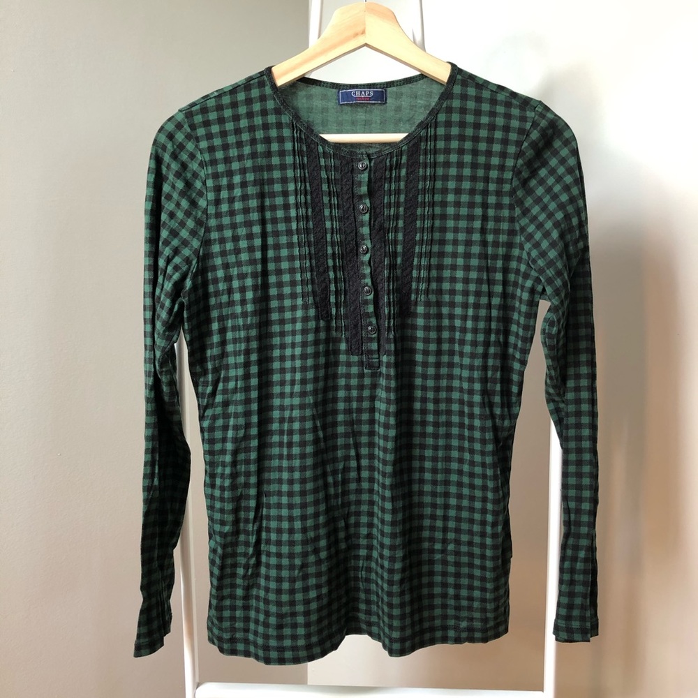 Ralph Lauren Chaps Buffalo plaid shirt in green & black